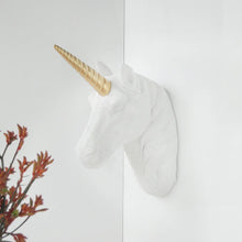 Load image into Gallery viewer, White Moose Unicorn Wall Hanging