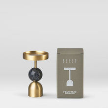 Load image into Gallery viewer, Black Blaze Beaded Fountain Brass Candle Holder - Charcoal
