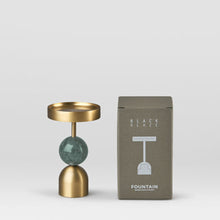 Load image into Gallery viewer, Black Blaze Beaded Fountain Brass Candle Holder - Green