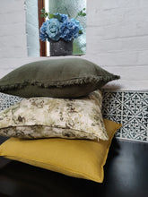 Load image into Gallery viewer, Leaf Print on Rock French Linen Cushion
