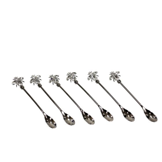 Nickle Plated Crystal Bee Spoon