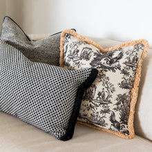 Load image into Gallery viewer, L&amp;B Noir Toile Linen Cushion
