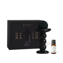 Load image into Gallery viewer, Black Blaze Halo Lava Rock Diffuser Set - Vetiver &amp; Fig
