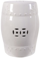 Load image into Gallery viewer, Ceramic Drum Stool - White
