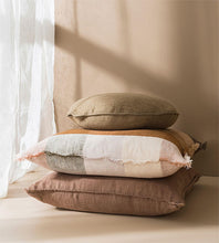 Load image into Gallery viewer, Citta Washed Linen Cushion Cover - Tobacco
