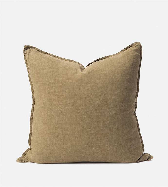 Citta Washed Linen Cushion Cover - Matcha