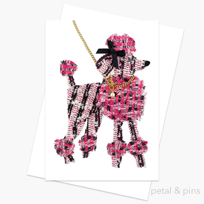 Petal & Pins Greeting Card - Poodle