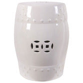 Load image into Gallery viewer, Ceramic Drum Stool - White
