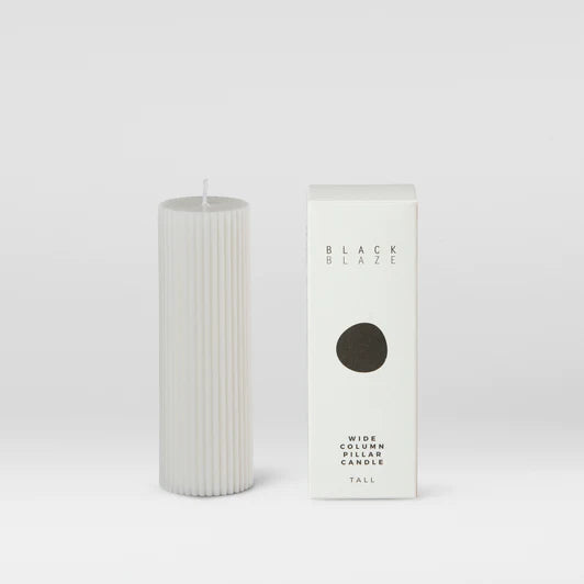 Black Blaze Wide Column Pillar Candle